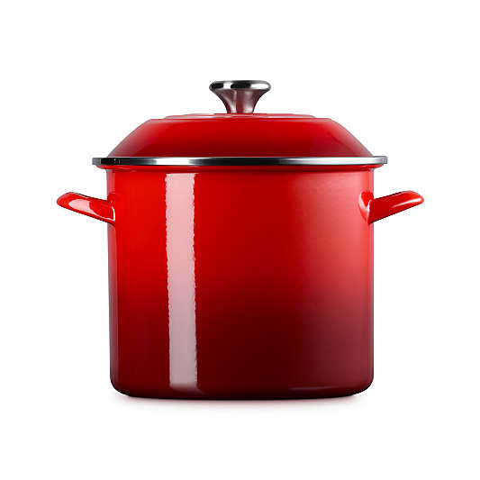 Le Creuset ® 10-Qt. Cerise Enameled Stockpot with Stainless Steel Knob