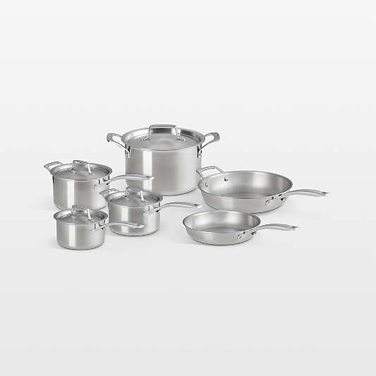 Le Creuset Essential Stainless Steel 10-Piece Cookware Set
