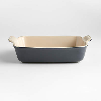 Le Creuset Heritage Rectangular 10x7 Graphite Grey Stoneware Ceramic Baking  Dish + Reviews