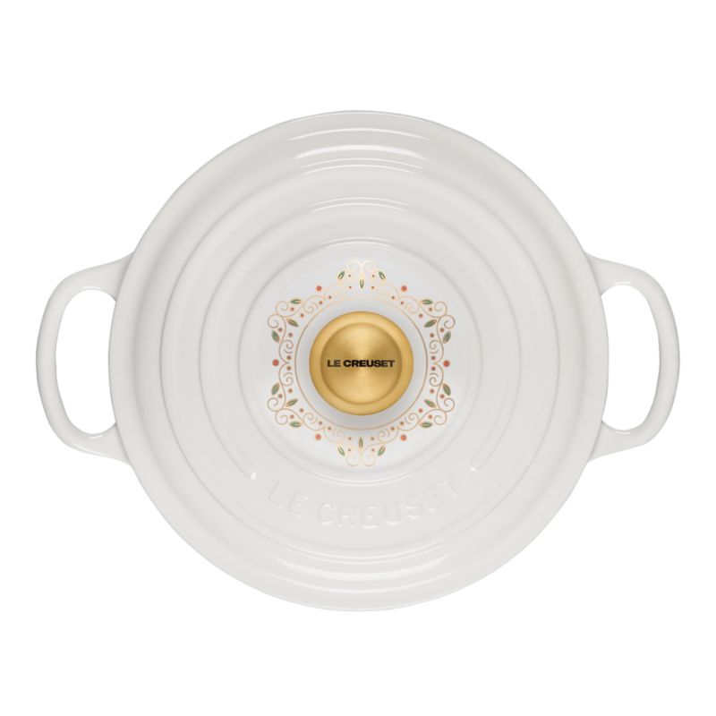 Le Creuset ® Signature Noel White 12 Days of Chirstmas 3.5-Qt. Round Dutch Oven with Gold Knob - image 2 of 5