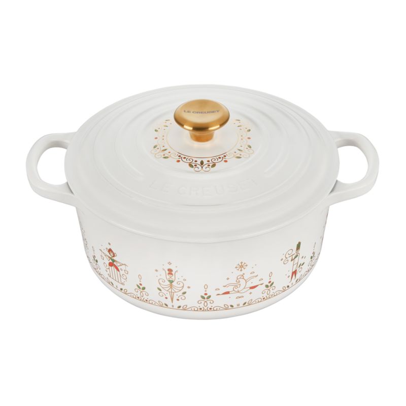 Le Creuset ® Signature Noel White 12 Days of Chirstmas 3.5-Qt. Round Dutch Oven with Gold Knob - image 8 of 5