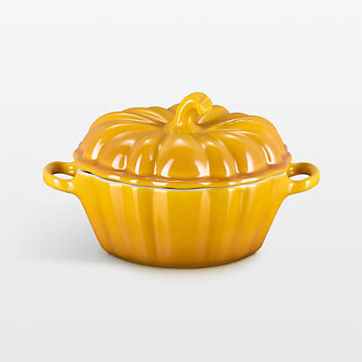 Le Creuset 12-Oz. Nectar Figural Pumpkin Stoneware Mini Cocotte