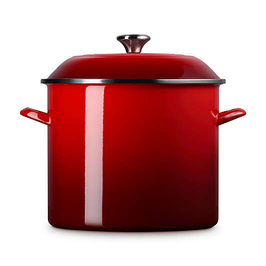 Le Creuset ® 16-Qt. Cerise Enameled Stockpot with Stainless Steel Knob
