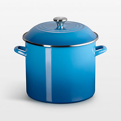 View Le Creuset ® 16-Qt. Marseille Enameled Stockpot with Stainless Steel Knob details