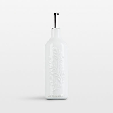 View Le Creuset ® White 20-Oz. Olive Branch Stoneware Oil Cruet details