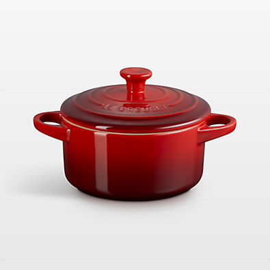 View Le Creuset ® 24-Oz. Cerise Round Mini Cocotte with Lid details