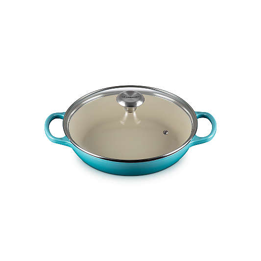Le Creuset ® 2.25-Qt. Caribbean Enameled Cast Iron Braiser with Glass Lid