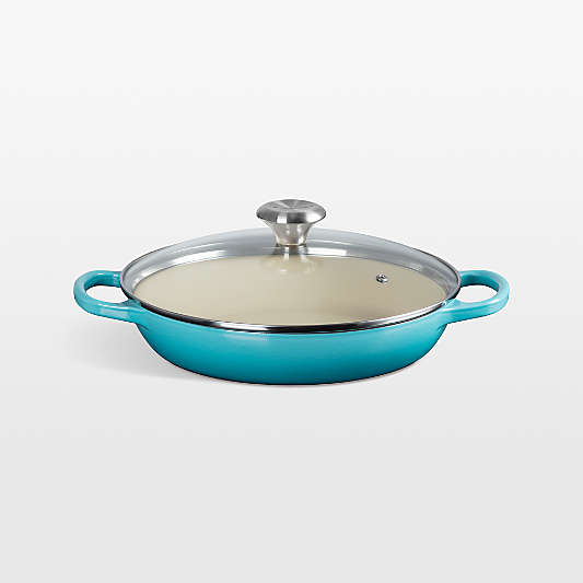 Le Creuset ® 2.25-Qt. Caribbean Enameled Cast Iron Braiser with Glass Lid