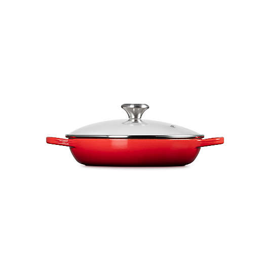 Le Creuset ® 2.25-Qt. Cerise Enameled Cast Iron Braiser with Glass Lid