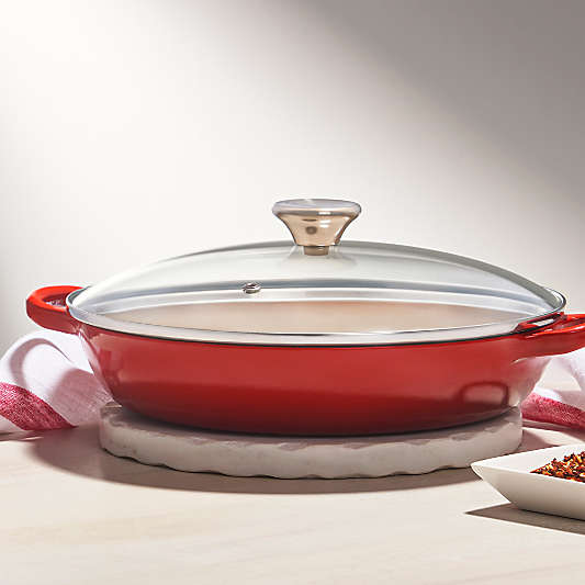 Le Creuset ® 2.25-Qt. Cerise Enameled Cast Iron Braiser with Glass Lid
