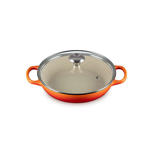 Le Creuset ® 2.25-Qt. Flame Enameled Cast Iron Braiser with Glass Lid