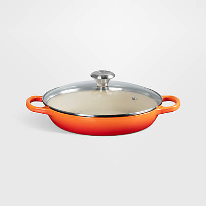 Le Creuset ® 2.25-Qt. Flame Enameled Cast Iron Braiser with Glass Lid
