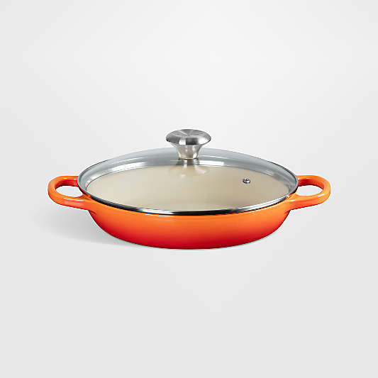 Le Creuset ® 2.25-Qt. Flame Enameled Cast Iron Braiser with Glass Lid