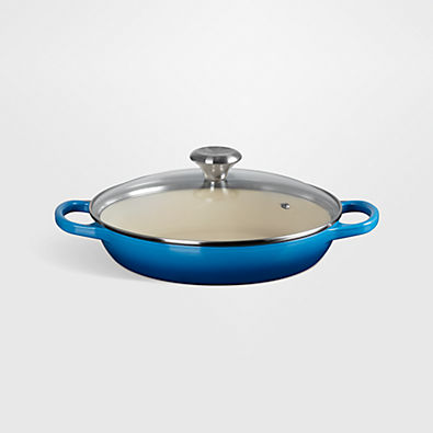 View Le Creuset ® 2.25-Qt. Marseille Enameled Cast Iron Braiser with Glass Lid details