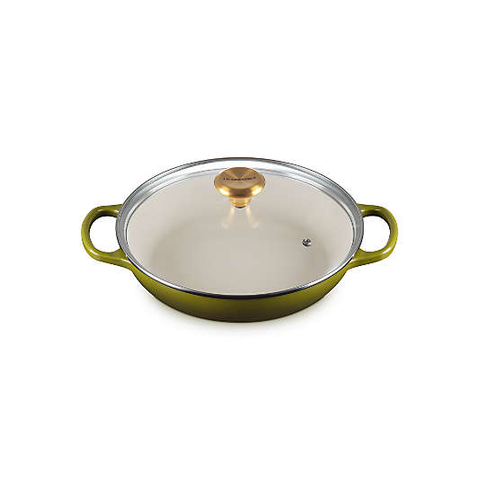 Le Creuset ® 2.25-Qt. Olive Enameled Cast Iron Braiser with Glass Lid