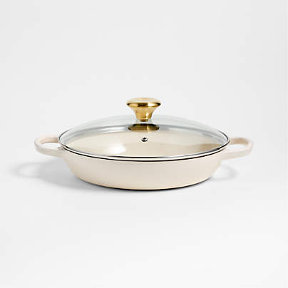 Le Creuset ® 2.25-Qt. Cream Enameled Cast Iron Braiser with Glass Lid