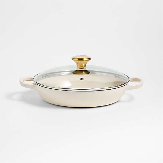 Le Creuset ® 2.25-Qt. Cream Enameled Cast Iron Braiser with Glass Lid