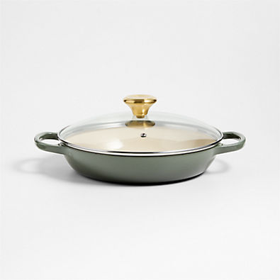 View Le Creuset ® 2.25-Qt. Thyme Enameled Cast Iron Braiser with Glass Lid details