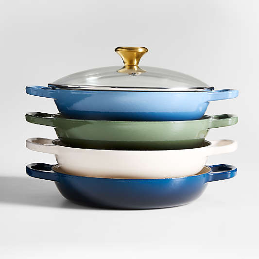 Le Creuset ® 2.25-Qt. Cream Enameled Cast Iron Braiser with Glass Lid