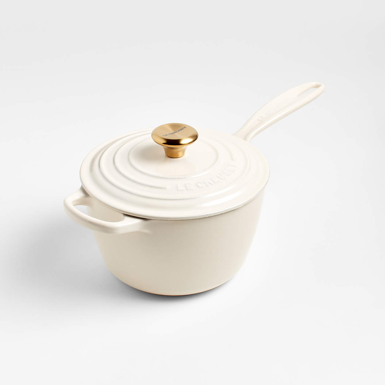 Le Creuset 2.25Qt. Cream Signature Saucepan Crate & Barrel