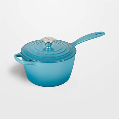 Le Creuset Signature 2.25-Qt. Sea Salt Blue Enameled Cast Iron Saucepan ...