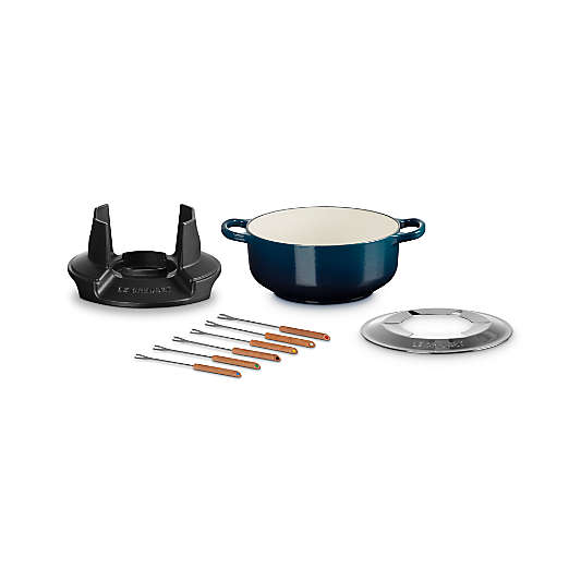 Le Creuset ® Signature 2.5-Qt. Nuit Enameled Cast Fondue Set