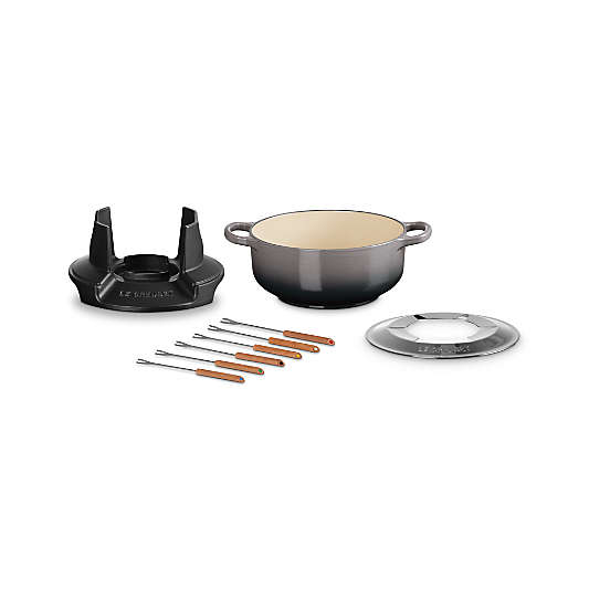 Le Creuset ® Signature 2.5-Qt. Oyster Enameled Cast Fondue Set