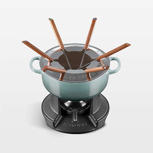 Le Creuset ® Signature 2.5-Qt. Sea Salt Enameled Cast Fondue Set