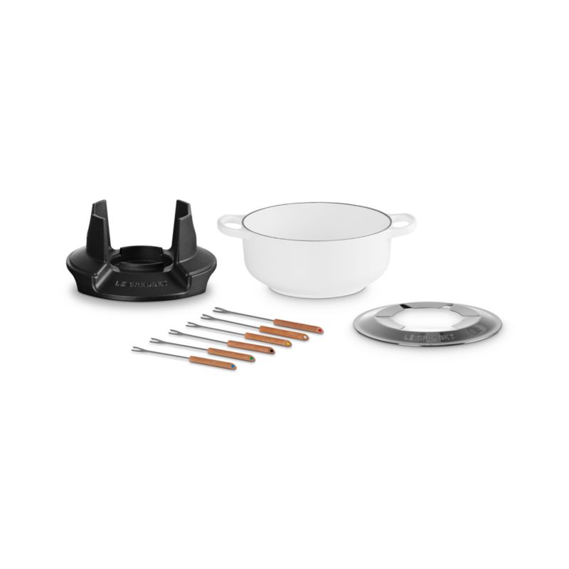 Le Creuset ® Signature 2.5-Qt. White Enameled Cast Fondue Set - image 2 of 4