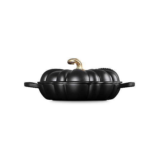 Le Creuset ® Signature 2.75-Qt. Licorice Pumpkin Braiser with Gold Stem