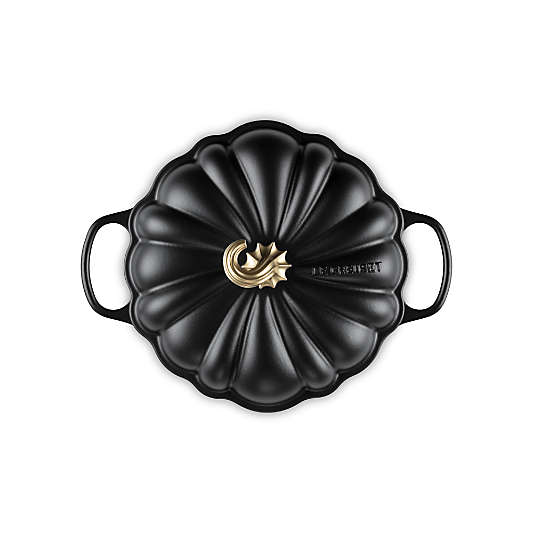 Le Creuset ® Signature 2.75-Qt. Licorice Pumpkin Braiser with Gold Stem