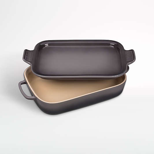 Le Creuset ® Rectangular Oyster Grey Ceramic Baking Dish with Platter Lid