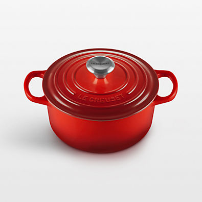 View Le Creuset ® Signature 2-Qt. Cerise Enameled Cast Iron Round Dutch Oven details