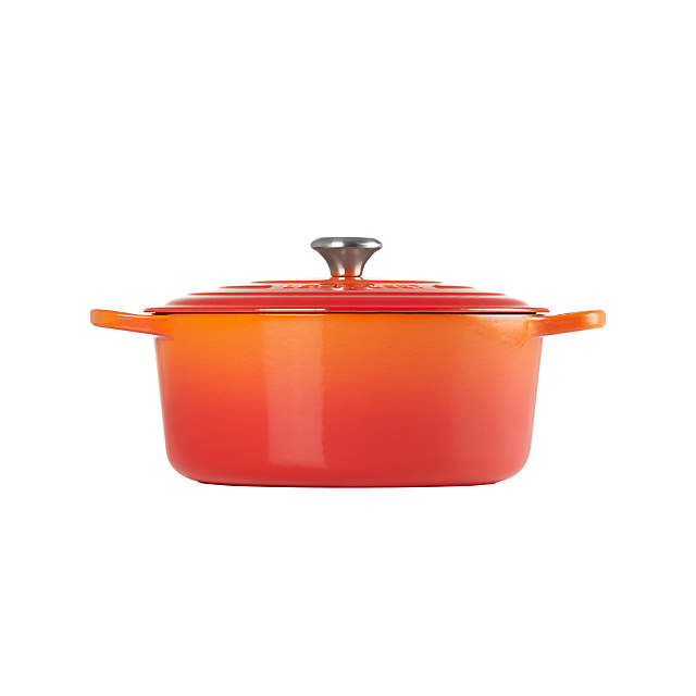 Small Cast Iron Dutch Oven Orange Enamel Casserole Baking Dish