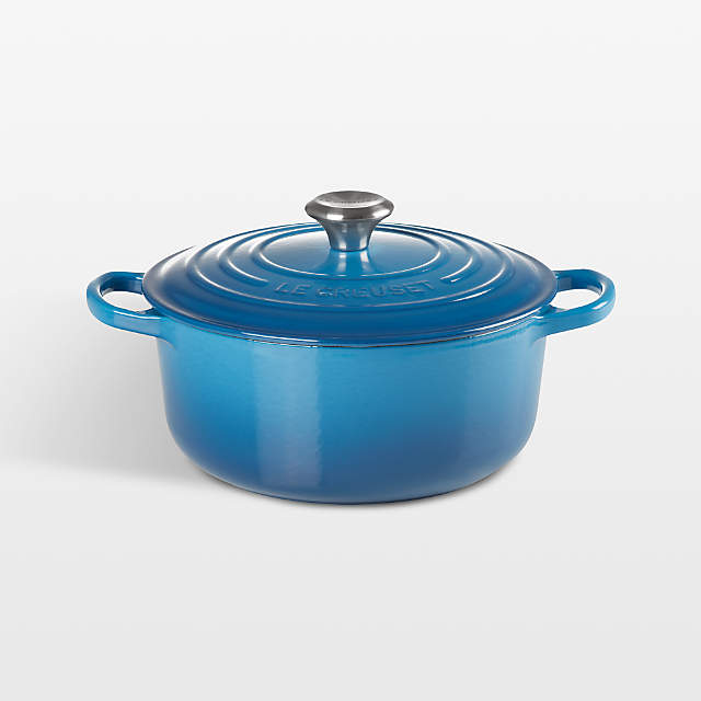 Le Creuset Signature Round 5.5-Qt. Ink Blue Enameled Cast Iron Dutch Oven  with Lid + Reviews, Crate & Barrel