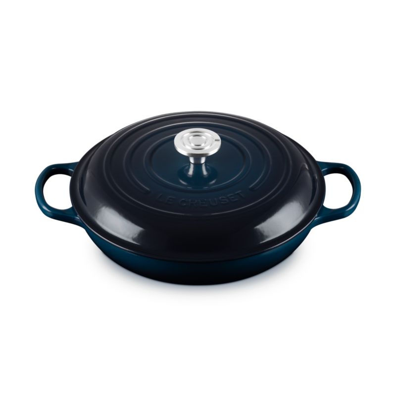 Le Creuset ® Signature 3.5-Qt. Nuit Enameled Cast Iron Braiser - image 6 of 14