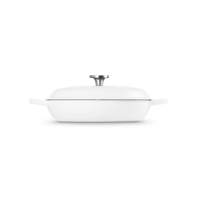 Le Creuset ® Signature 3.5-Qt. White Enameled Cast Iron Braiser - image 5 of 11