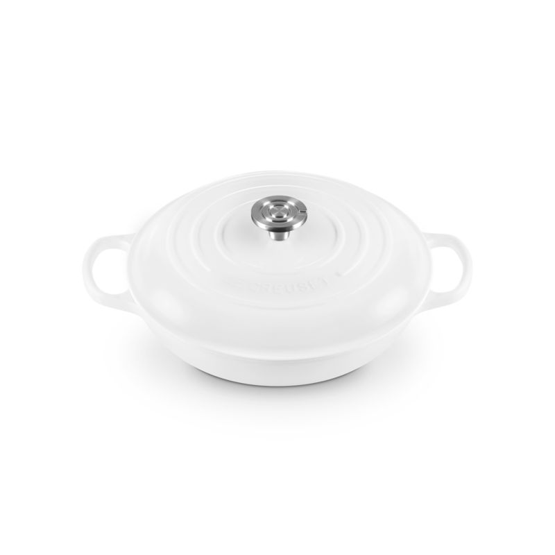 Le Creuset ® Signature 3.5-Qt. White Enameled Cast Iron Braiser - image 1 of 11