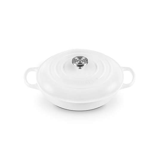 Le Creuset ® Signature 3.5-Qt. White Enameled Cast Iron Braiser