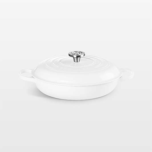 Le Creuset ® Signature 3.5-Qt. White Enameled Cast Iron Braiser