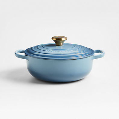 View Le Creuset ® Signature 3.5-Qt. Chambray Enameled Cast Iron Sauteuse Oven details