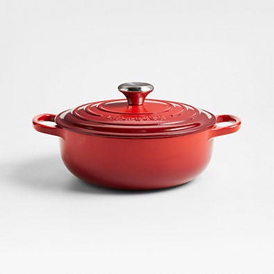 View Le Creuset ® Signature 3.5-Qt. Cerise Enameled Cast Iron Sauteuse Oven details