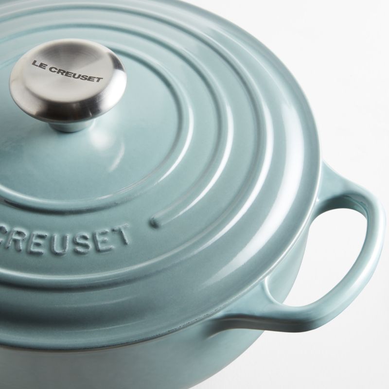 Le Creuset Signature 3.5-Qt. Sea Salt Sauteuse Oven + Reviews | Crate ...