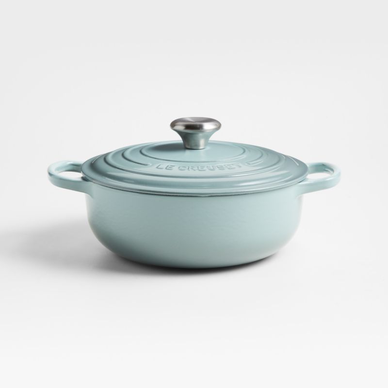 Le Creuset Signature 3.5-Qt. Sea Salt Sauteuse Oven + Reviews | Crate ...