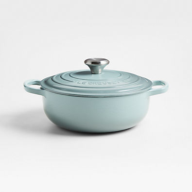 View Le Creuset ® Signature 3.5-Qt. Sea Salt Enameled Cast Iron Sauteuse Oven details