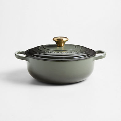 View Le Creuset ® Signature 3.5-Qt. Thyme Enameled Cast Iron Sauteuse Oven details