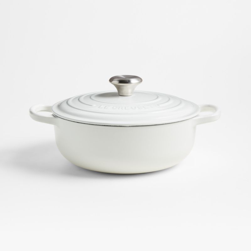 Le Creuset Signature 3.5-Qt. White Sauteuse Oven + Reviews | Crate & Barrel