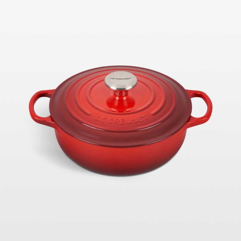 Le Creuset Signature 3.5Qt. Cerise Sauteuse Oven + Reviews Crate & Barrel