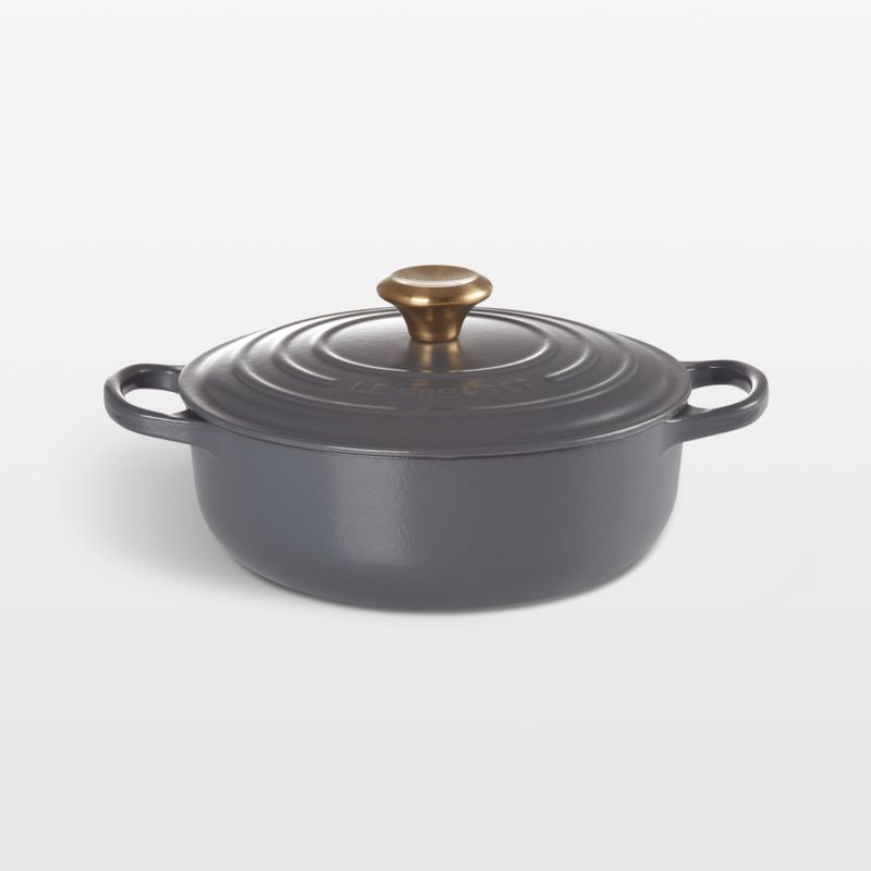 Le Creuset Signature 3.5-Qt.Graphite Sauteuse Oven + Reviews | Crate ...