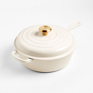 View Le Creuset ® Signature 3.75-Qt. Cream Enameled Cast Iron Cassadou details